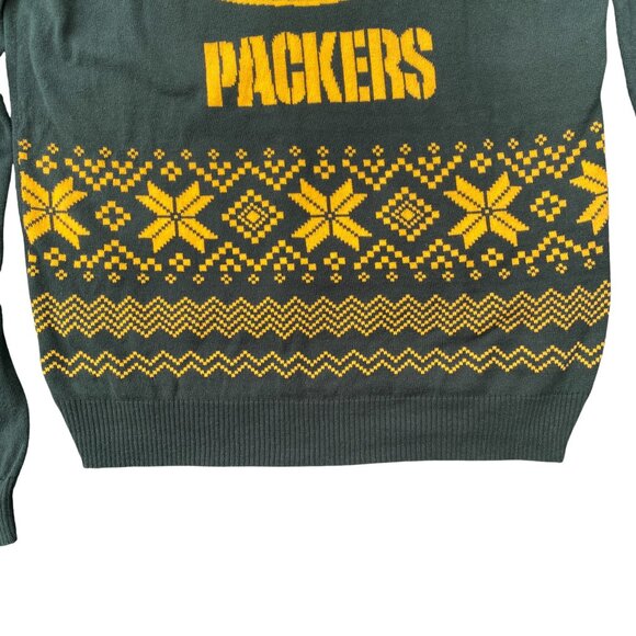 NFL Team Apparel Green Bay Packers Fair Isle Sweater Men Sz M Football Fandom - Picture 4 of 11